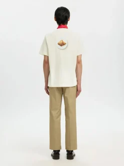 Selected miesten t-paita Slhelias Ss O-Neck Tee Hotel Amour, Egret
