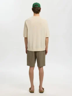 Selected miesten t-paita Slhtorino SS Structure Crew Neck, Birch