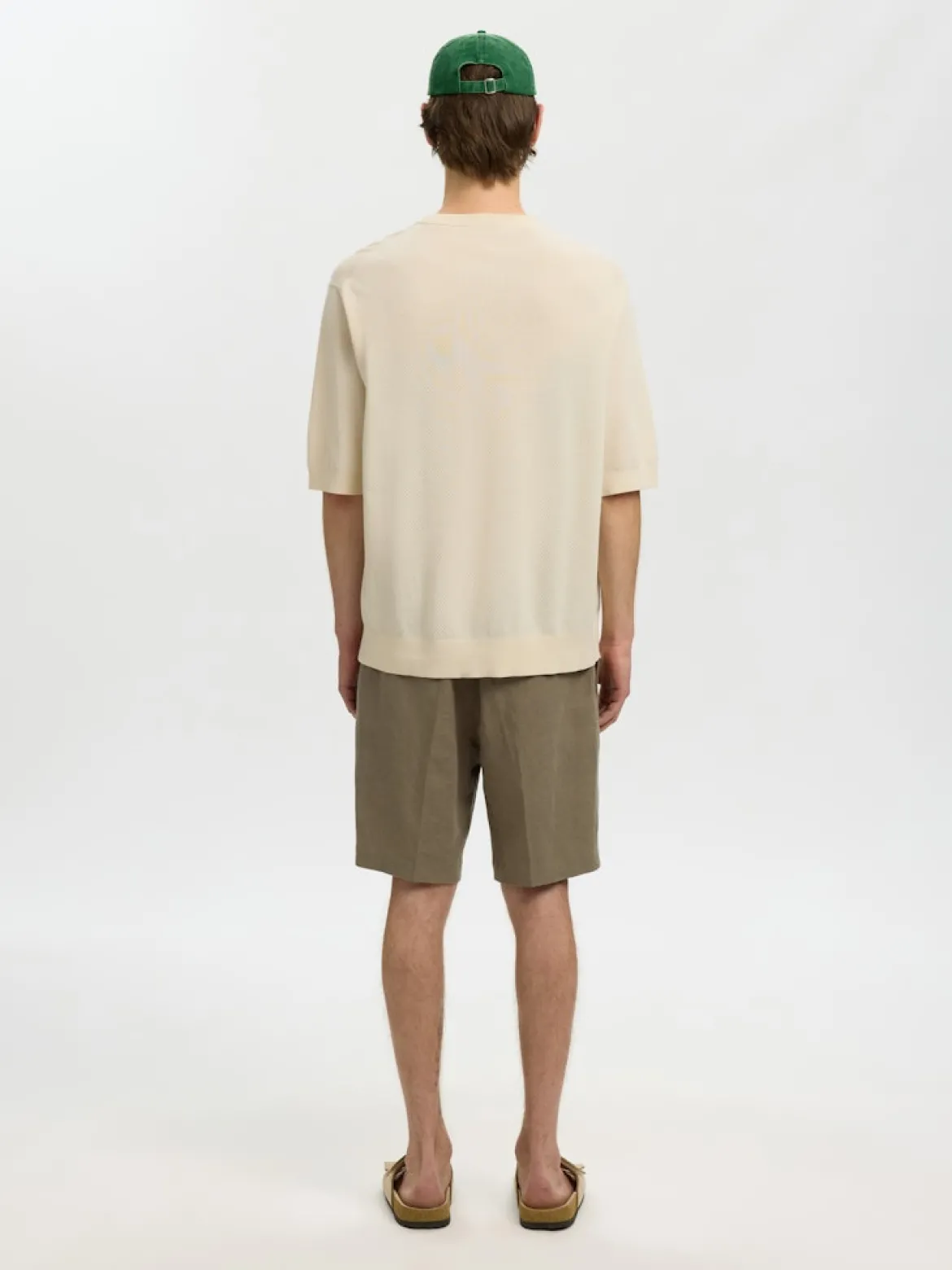 Selected miesten t-paita Slhtorino SS Structure Crew Neck, Birch