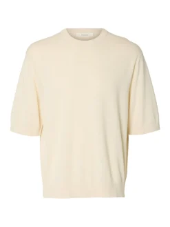 Selected miesten t-paita Slhtorino SS Structure Crew Neck, Birch