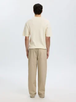 Selected miesten t-paita Structured Short Sleeved Shirt, Egret
