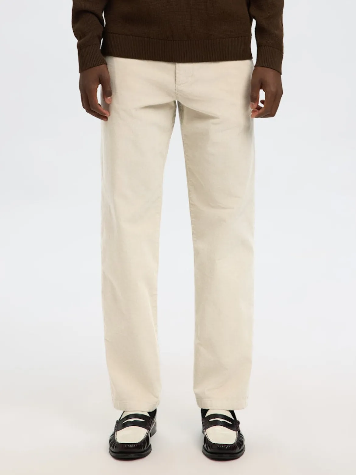 Selected miesten vakosamettihousut K STRAIGHT MILES CORD PANT NOS, Moonstruck