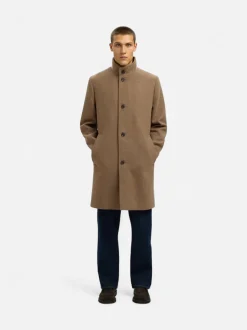 Selected miesten villakangastakki SLHRAINAR Wool Blend Coat, Fallen Rock