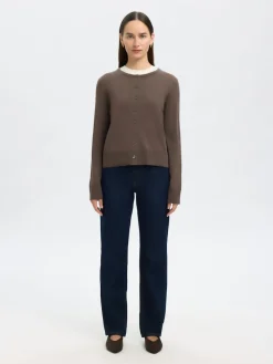 Selected naisten neuletakki, SLFTHEA LS KNIT MERINO CARDIGAN NOOS Delicioso