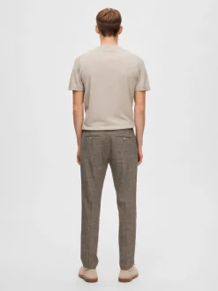 Selected pellavahousut, OASIS LINEN TROUSER Keskiruskea