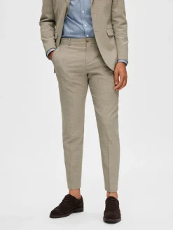 Selected pellavahousut Oasis Linen Trousers, Sand
