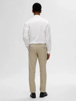 Selected pellavahousut Oasis Linen Trousers, Sand