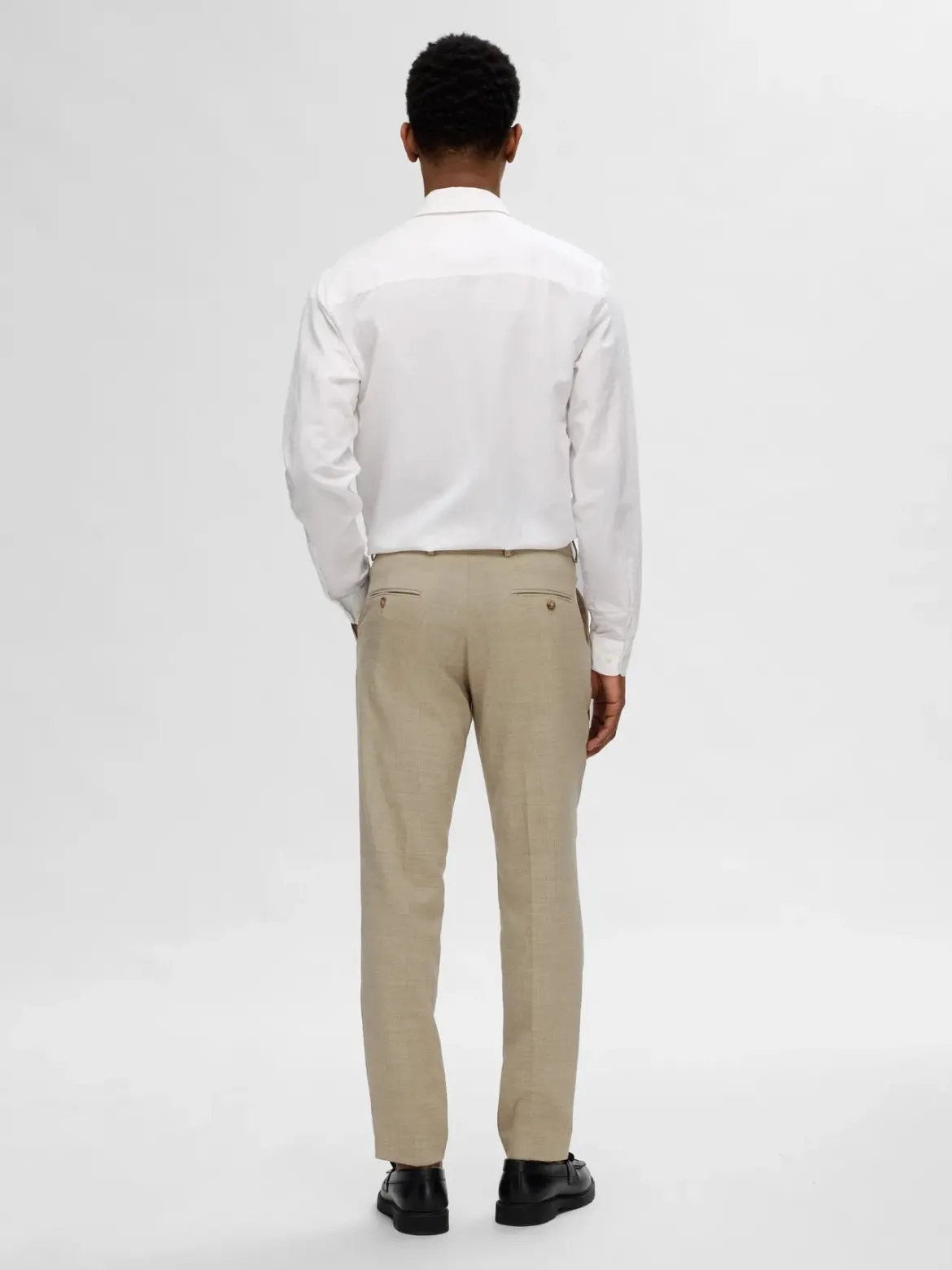 Selected pellavahousut Oasis Linen Trousers, Sand