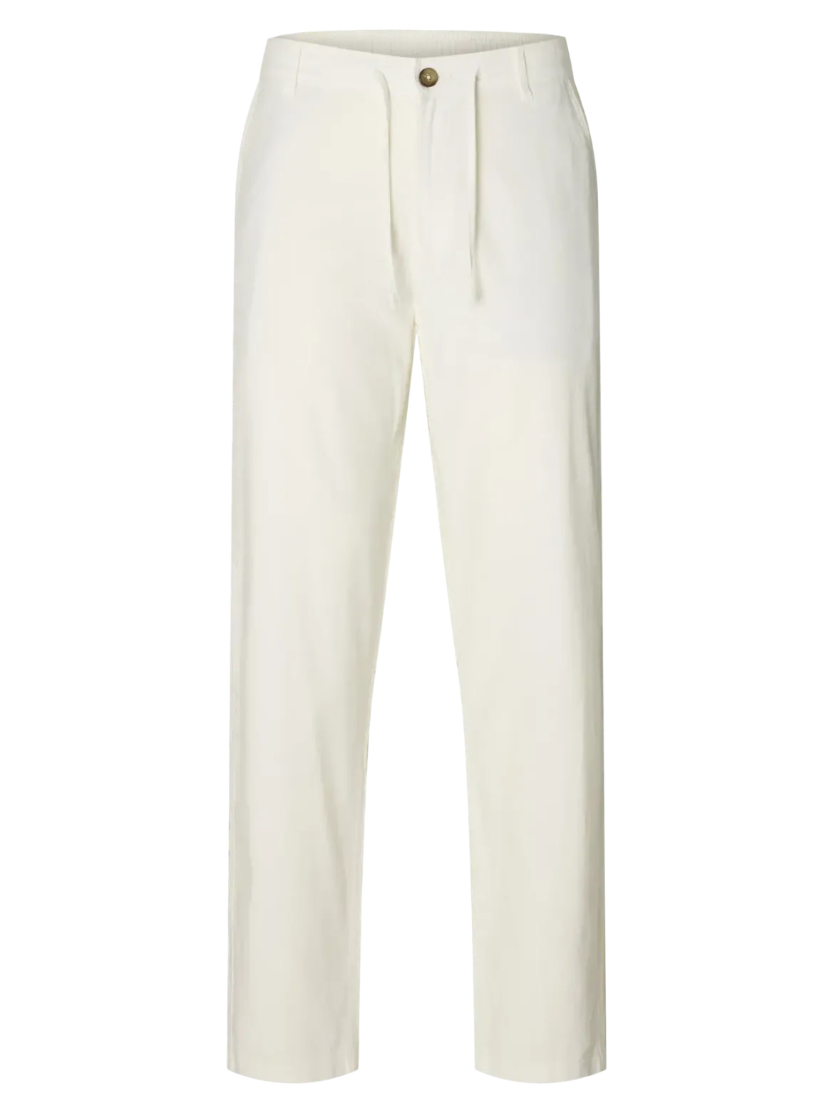 Selected pellavahousut, SLIM TAPE BRODY LINEN PANT Cloud Dancer