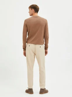 Selected pellavahousut Slim Tape Brody Linen Pant, Incense Mixed W. Oatmeal