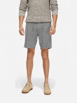Selected shortsit, COMFORT BRODY LINEN SHORTS Sininen Kuosi