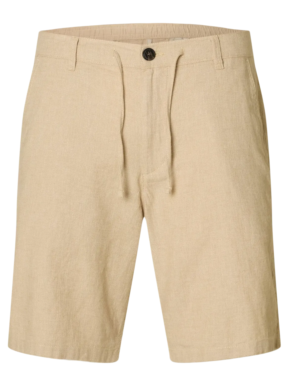 Selected shortsit, COMFORT BRODY LINEN SHORTS Incense Mixed W. Oatmeal