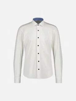 Sinnuu Miesten Kauluspaita, Contrast, Technical Performance Shirt LS, Valkoinen