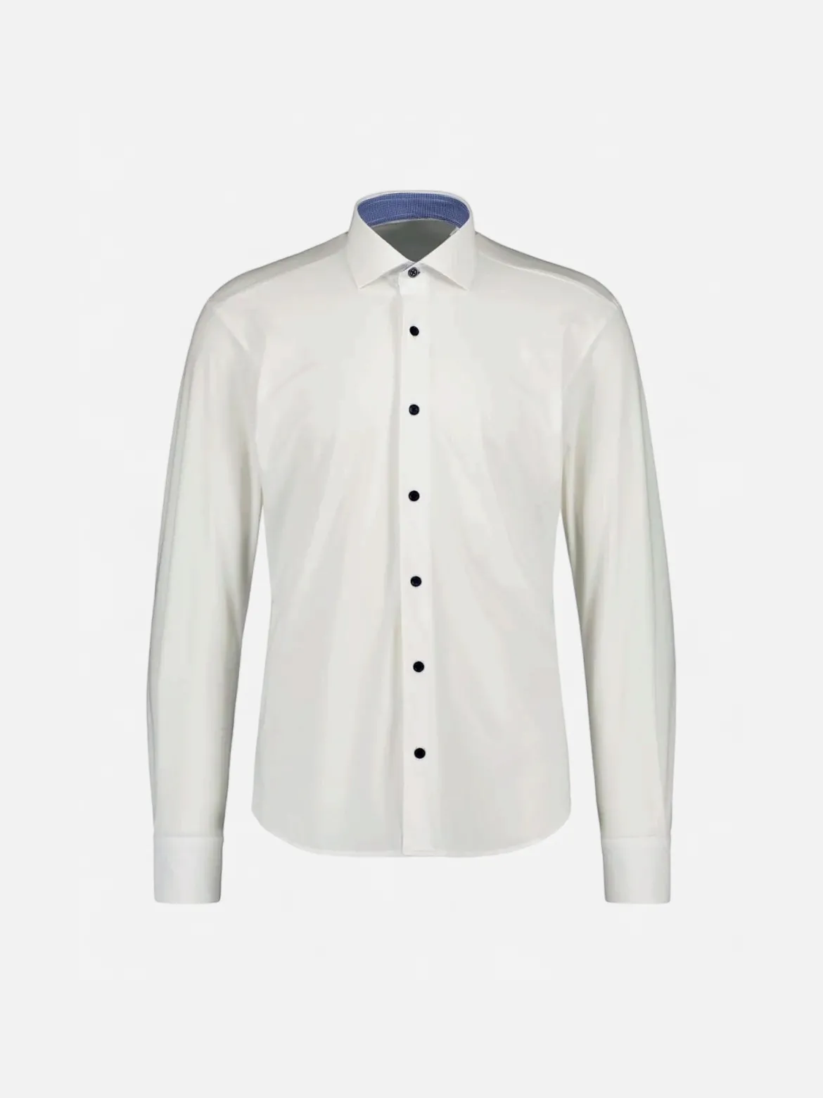 Sinnuu Miesten Kauluspaita, Contrast, Technical Performance Shirt LS, Valkoinen