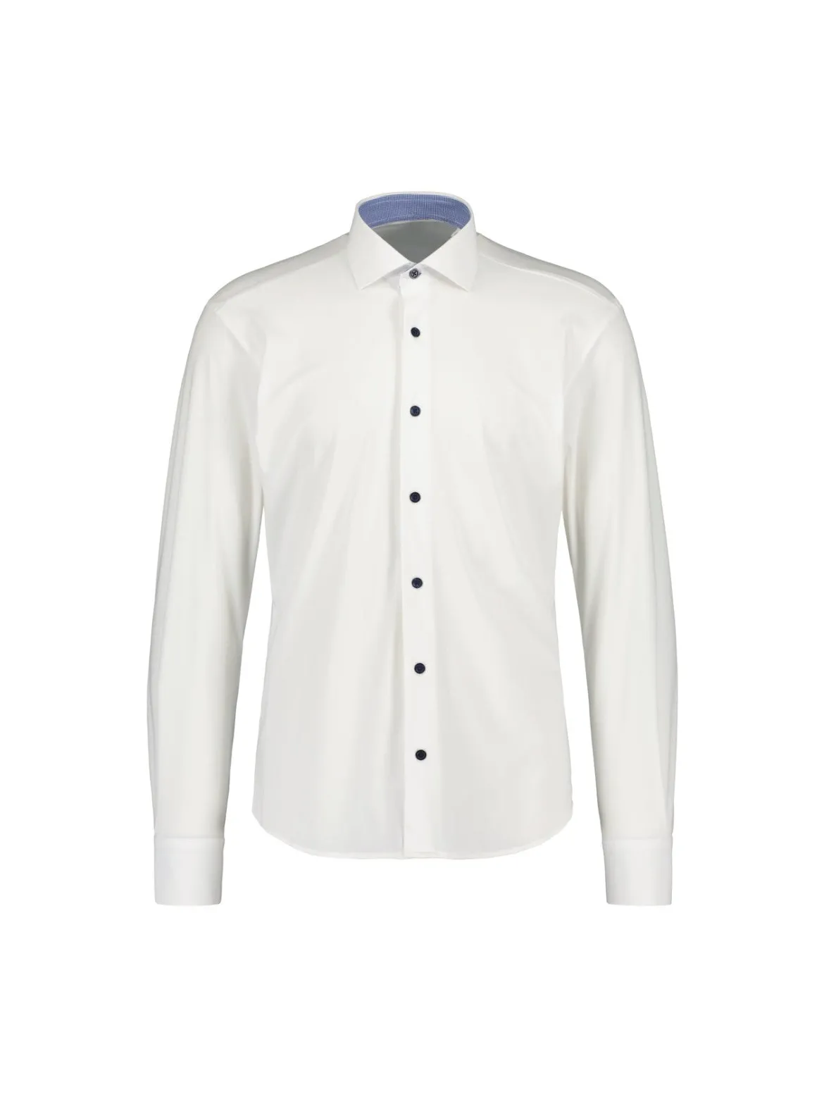 Sinnuu Miesten Kauluspaita, Contrast, Technical Performance Shirt LS, Valkoinen