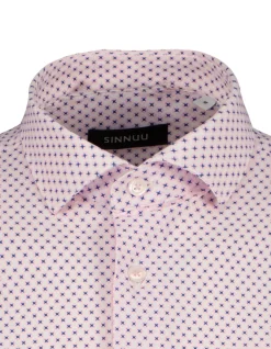 Sinnuu miesten kauluspaita K Technical Performance SS Shirt Microp, pinkki kuosi