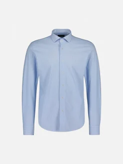 Sinnuu miesten kauluspaita Woven Technical Performance Shirt Stripe, raita vaaleansininen