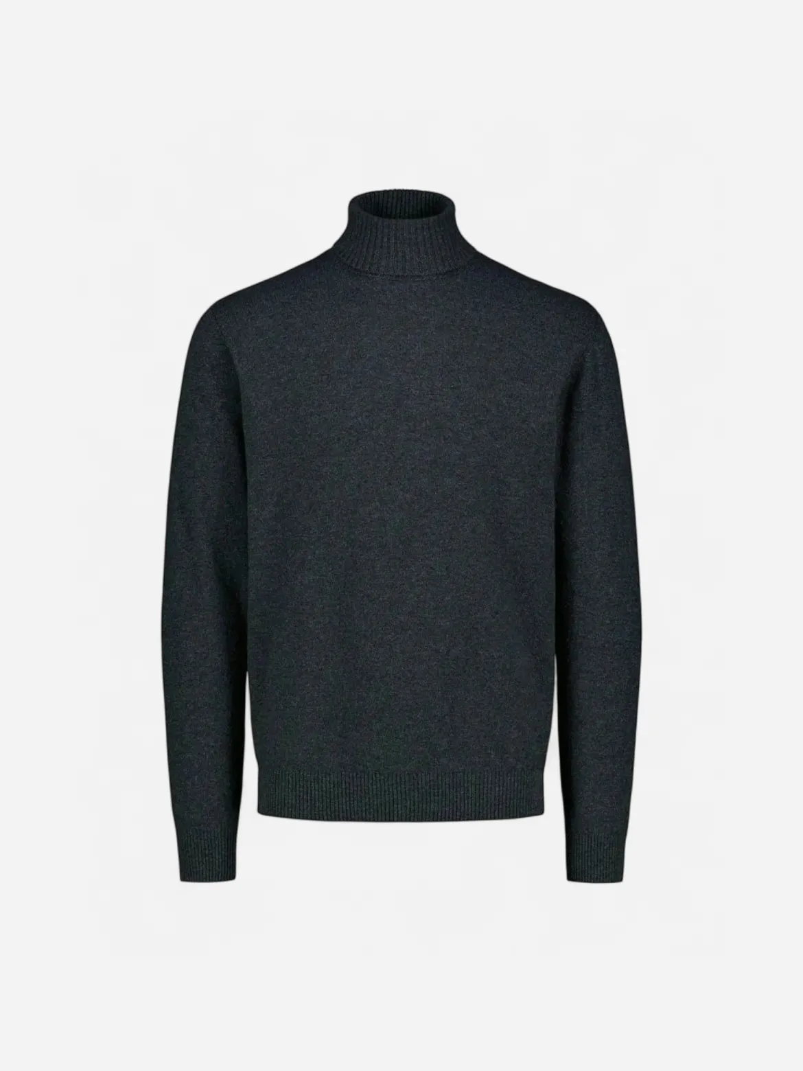 Sinnuu Miesten Neulepoolo ROLLNECK FINE MERINO WOOL MADE IN ITALY tummanharmaa