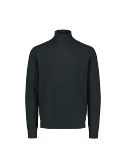 Sinnuu Miesten Neulepoolo ROLLNECK FINE MERINO WOOL MADE IN ITALY tummanharmaa
