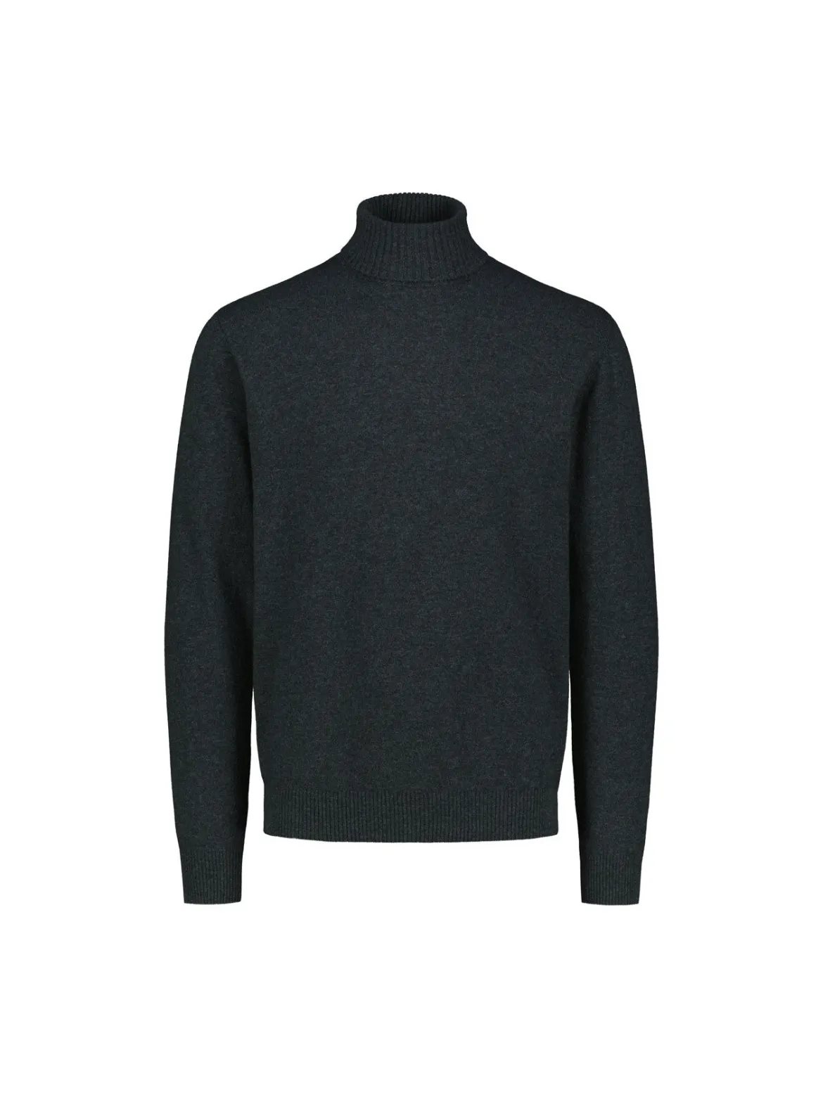 Sinnuu Miesten Neulepoolo ROLLNECK FINE MERINO WOOL MADE IN ITALY tummanharmaa