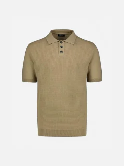 Sinnuu miesten pikeepaita, KNITTED POLO MADE IN ITALY Beige