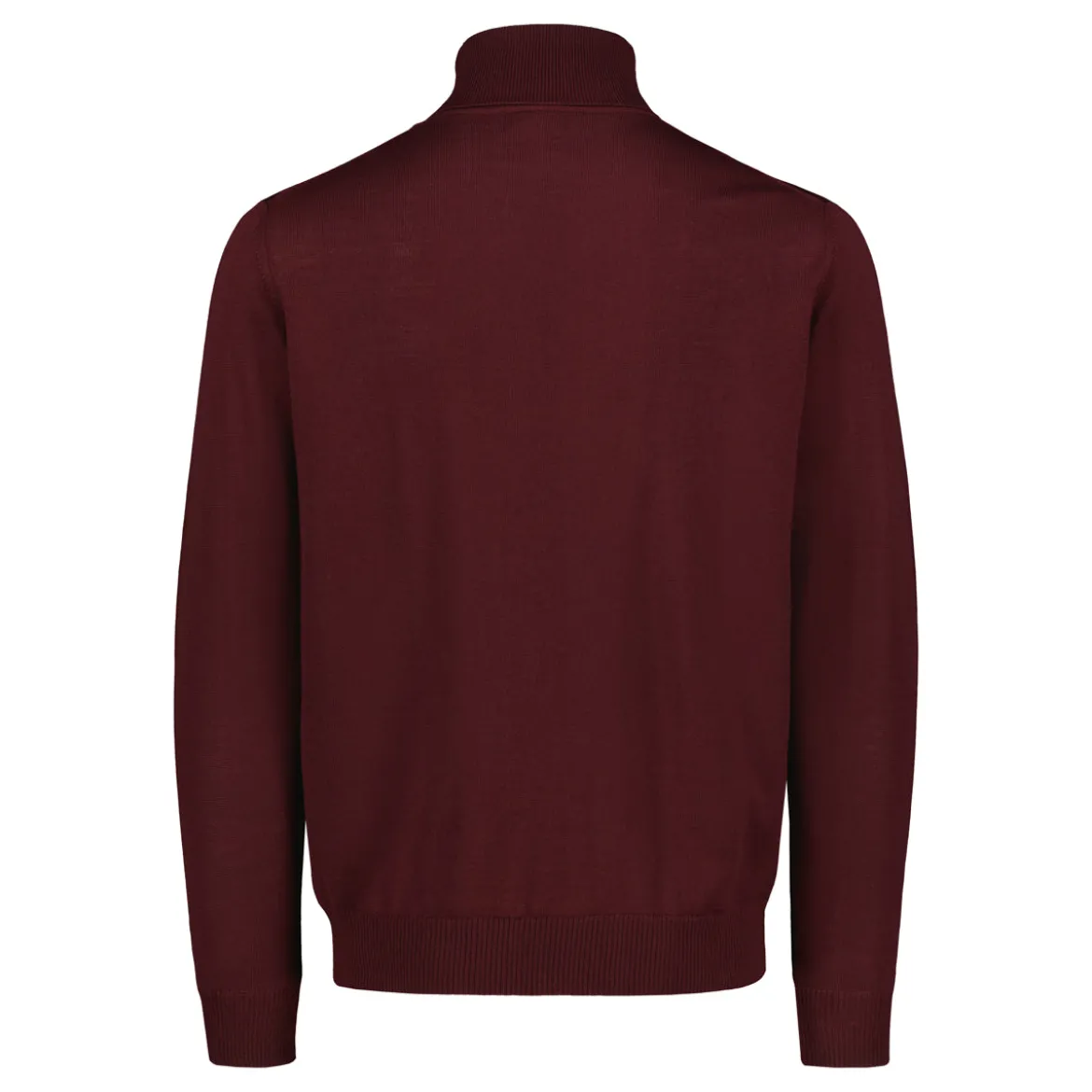 Sinnuu miesten pooloneule Rollneck Merino Wool Made in Italy, viininpunainen