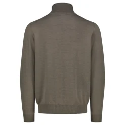 Sinnuu miesten pooloneule Rollneck Merino Wool Made in Italy, harmaanruskea