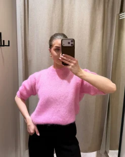 Sinnuu naisten neulepusero Bloom Mohairneule SS, pinkki