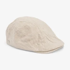 State of wow miesten flatcap, ALFRED SIXPENCE LINEN Luonnonvalkoinen