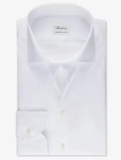 Stenströms Miesten Kauluspaita, SLIM LINE TWO FOLD SUPER COTTON SHIRT Valkoinen