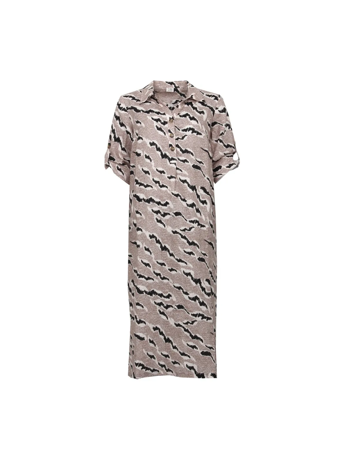 S.T.I mekko Carlei Dress, kuosillinen beige