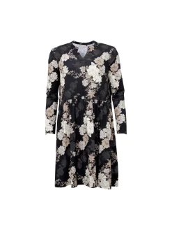 S.T.I naisten mekko GRETAN DRESS, musta kuosi