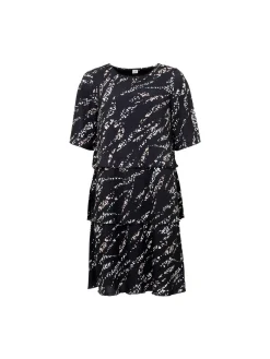 S.T.I. naisten mekko, JENA TRICOT DRESS Musta Kuosi