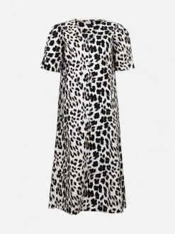S.T.I Naisten Midimekko Caila Dress, Musta Kuosi