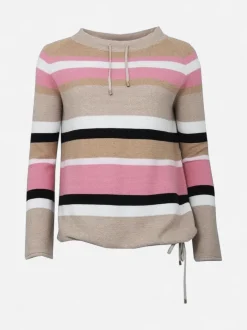 S.T.I naisten neule, MELINA STRIPE Vaaleanpunainen Rait