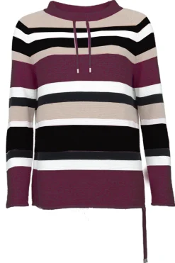 S.T.I naisten neule, MELINA STRIPE Vaaleanpunainen Rait