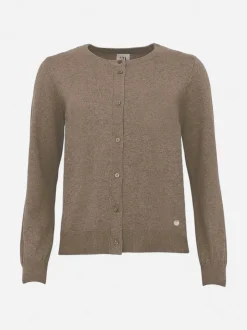 S.T.I naisten neuletakki, MANNA CARDIGAN 58CM Kaakaonruskea