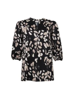 S.T.I naisten pusero Kaidi Tunic Blouse, kuosillinen beige