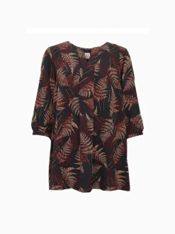 S.T.I naisten pusero, KELANDRA TUNIC 84 CM Ruskea Kuosi