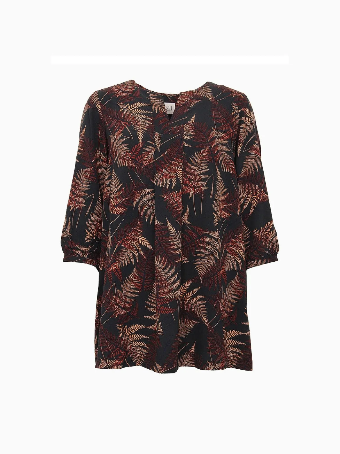 S.T.I naisten pusero, KELANDRA TUNIC 84 CM Ruskea Kuosi