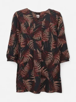 S.T.I naisten pusero, KELANDRA TUNIC 84 CM Ruskea Kuosi