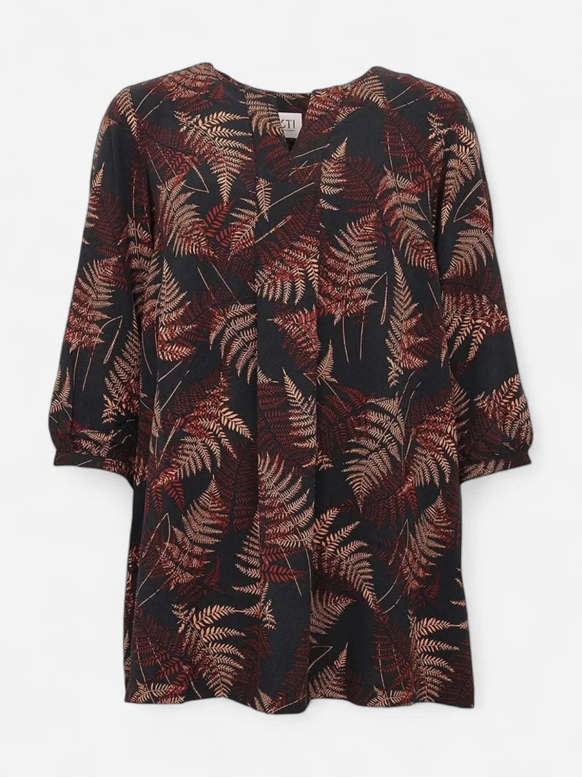 S.T.I naisten pusero, KELANDRA TUNIC 84 CM Ruskea Kuosi