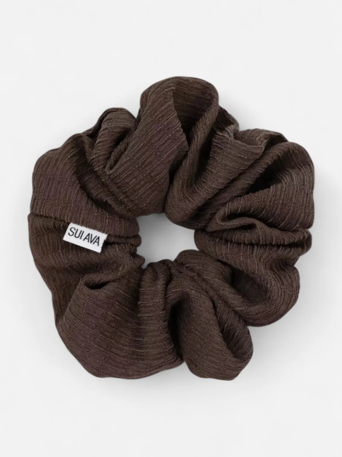 SUI AVA hiusdonitsi Zig-Zag Scrunchie, tummanruskea