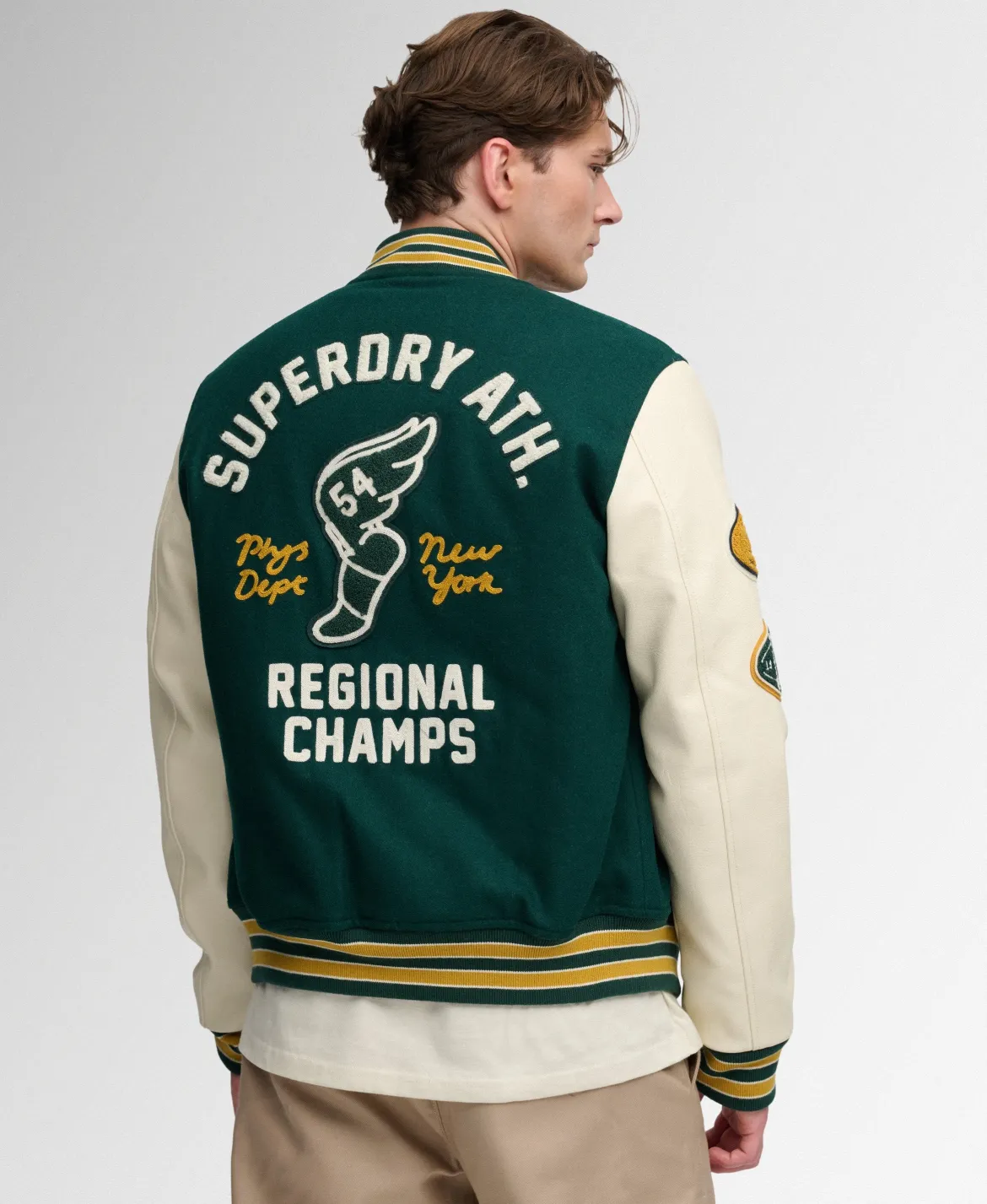 Superdry miesten takki Vintage Patched Varsity, tummanvihreä