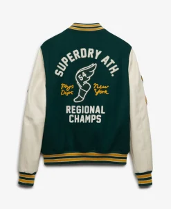 Superdry miesten takki Vintage Patched Varsity, tummanvihreä