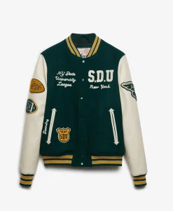 Superdry miesten takki Vintage Patched Varsity, tummanvihreä