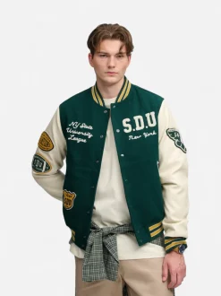 Superdry miesten takki Vintage Patched Varsity, tummanvihreä