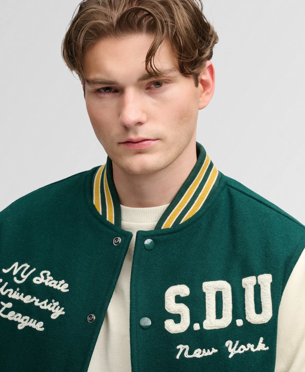 Superdry miesten takki Vintage Patched Varsity, tummanvihreä