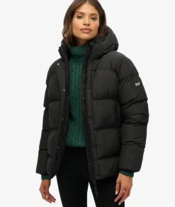 Superdry naisten takki Hooded 5 Baffle Sports Puffer, musta