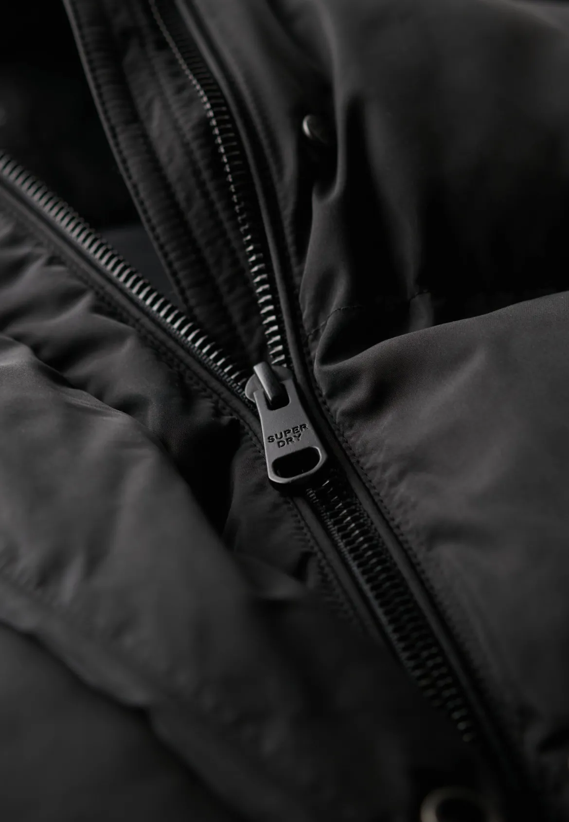 Superdry naisten takki Maxi Longline Puffer Jacket, musta
